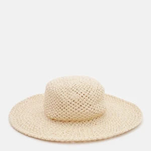 Yours Natural Brown & White Contrast Straw Boater Hat