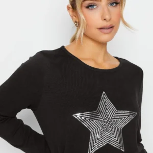 M&Co Grey Sequin Star Soft Touch Jumper